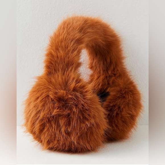 Free People X Jocelyn Accessories - Free People X Jocelyn Smitten Faux Fur Ear Muffs in Ginger Brown